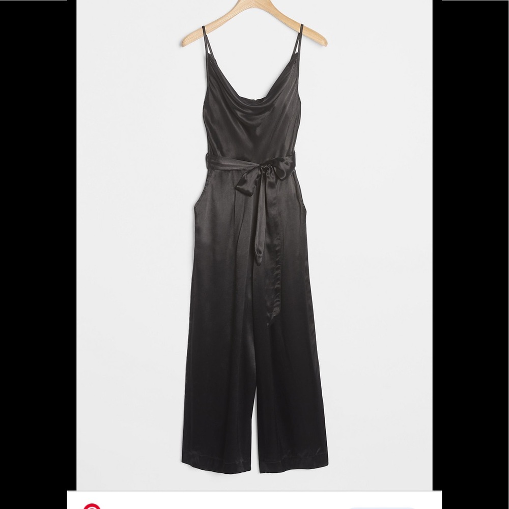 Anthropologie Alizia Cowl Neck Jumpsuit Black S